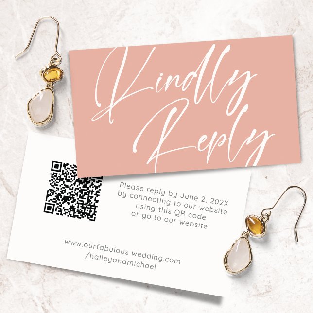 Tarjeta De Recepción Gabinete de código QR simple de respuesta amable (Subido por el creador)