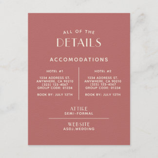 Tarjeta De Recepción Gabinete de detalles de Bodas mínimos simples y li