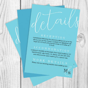 Tarjeta De Recepción Gabinete de detalles del Boda de guiones blancos, 