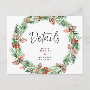 Tarjeta De Recepción Gabinete de detalles del Boda de Navidades