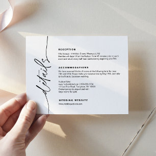 Tarjeta De Recepción Gabinete de detalles del Boda Minimalista EVERLEIG