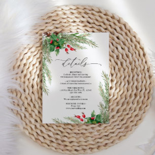 Tarjeta De Recepción Gabinete de detalles del Boda Red Berries para nav