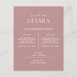 Tarjeta De Recepción Gabinete de detalles del Boda Rubor Ecru sencillo