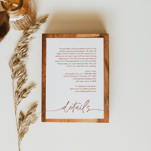 Tarjeta De Recepción Gabinete de detalles del Boda SIENNA Terracotta
