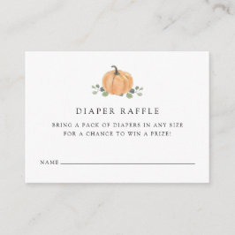 Tarjeta De Recepción Gabinete de Diaper Raffle | Calabaza acuática de o