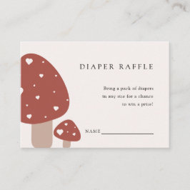 Tarjeta De Recepción Gabinete de Diaper Raffle | Setas de otoño