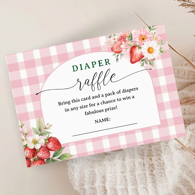 Tarjeta De Recepción Gabinete de fresa Baby Shower Diaper Raffle (Subido por el creador)