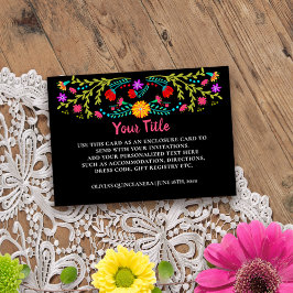 Tarjeta De Recepción Gabinete de Personalizado negro de Fiesta floral d