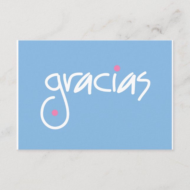 Tarjeta De Recepción Gabinete de regalos con letras azules y blancas (Anverso)