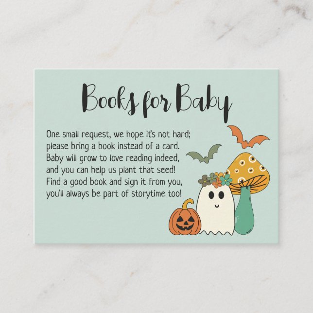 Tarjeta De Recepción Gabinete de solicitud de Baby Shower Retro Hallowe (Anverso)