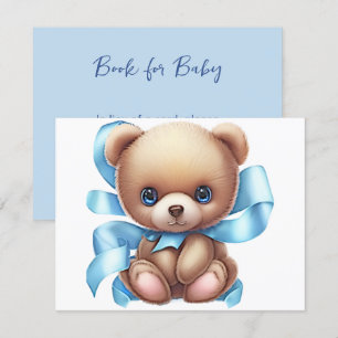Tarjeta De Recepción Gabinete de solicitud de libro de Baby Shower azul