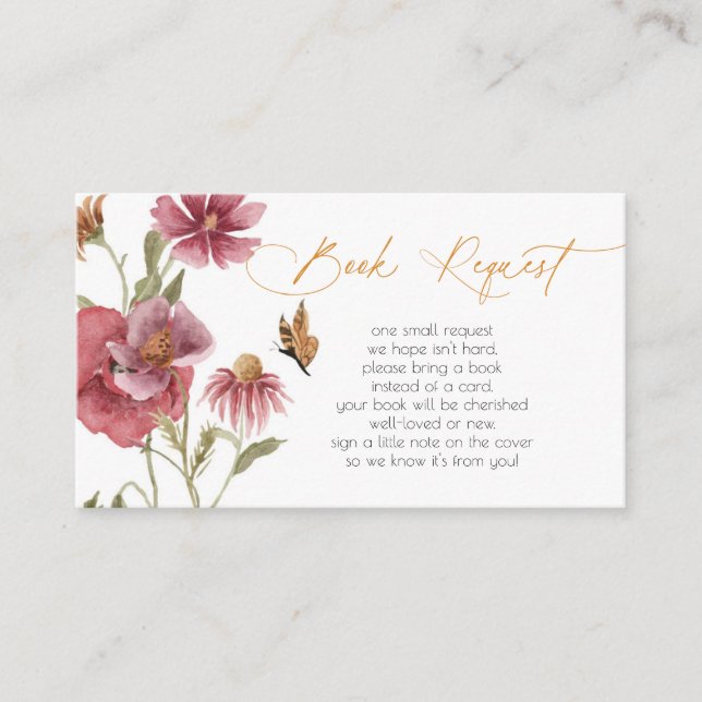 Tarjeta De Recepción Gabinete de solicitud de libro de Chica de acuarel (Anverso)