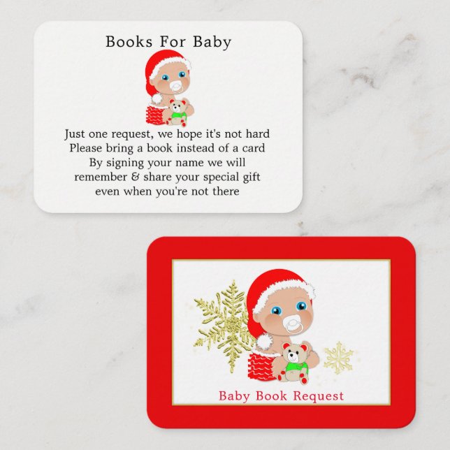 Tarjeta De Recepción Gabinete de solicitud de libro de Santa Baby Showe (Anverso / Reverso)