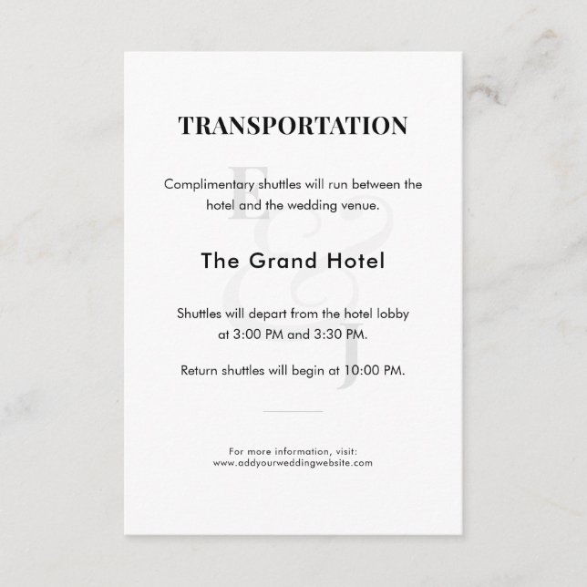 Tarjeta De Recepción Gabinete de transporte | Detalles del transbordado (Anverso)