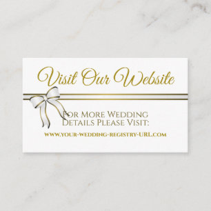 Tarjeta De Recepción Gabinete del sitio web del Boda de cintas blancas 