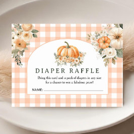 Tarjeta De Recepción Gabinete Raffle de calabaza Baby Shower Fall Diape