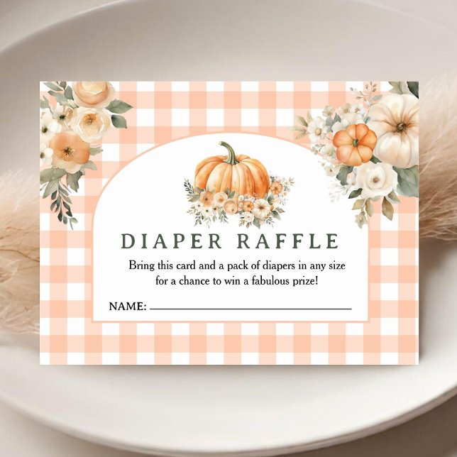 Tarjeta De Recepción Gabinete Raffle de calabaza Baby Shower Fall Diape (Subido por el creador)