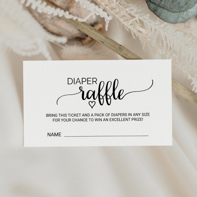 Tarjeta De Recepción Gabinete Raffle de caligrafía negra simple (Subido por el creador)