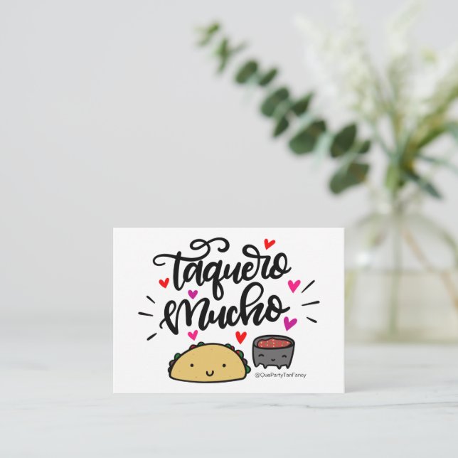 Tarjeta De Recepción Gabinetes Taquero Mucho Gift (Anverso de pie)