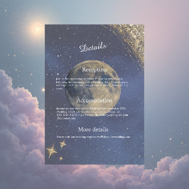 Tarjeta De Recepción galaxia azul elegante boda celestial