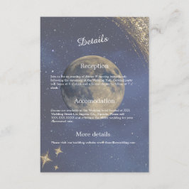 Tarjeta De Recepción galaxia azul elegante boda celestial