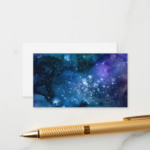 Tarjeta De Recepción Galaxy Lovers Starry Space Blue Sky White Sparkles