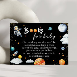 Tarjeta De Recepción Galaxy Rocket Books for Baby Black Space Shower