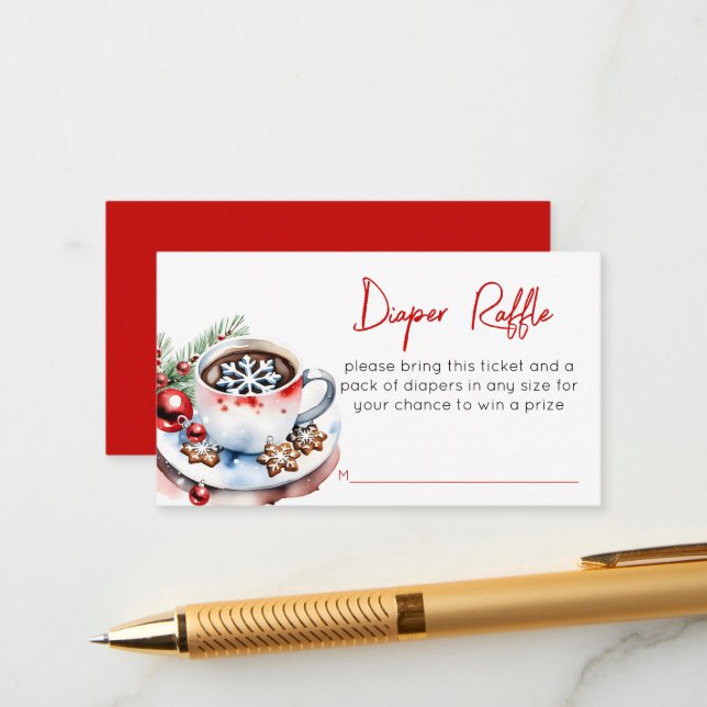 Tarjeta De Recepción Galletas y Navidades de cacao en invierno rifa de  (Anverso/Reverso In Situ)