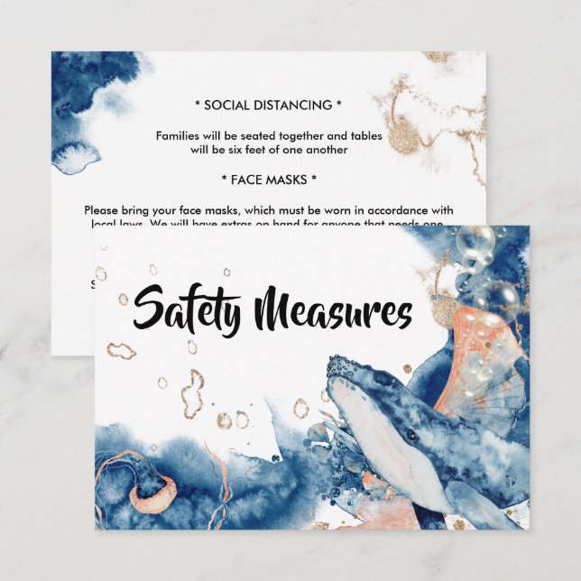 Tarjeta De Recepción Gallito de ballena peces mamíferos oceánicos naran (Anverso / Reverso)