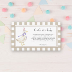 Tarjeta De Recepción Ganso lindo - libros para boleto de bebé