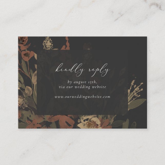 Tarjeta De Recepción Garden Flourish RSVP por inserción de sitio web (Anverso)