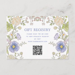 Tarjeta De Recepción Garden Spring Floral Bridal Shower QR Code