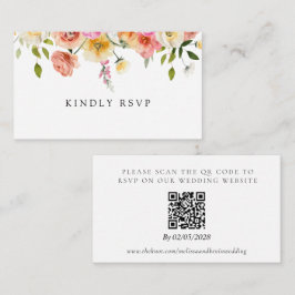 Tarjeta De Recepción Garden Wedding RSVP QR Code Response Card
