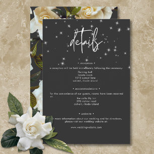 Tarjeta De Recepción Gardenias Blancas Modernas con Detalles en Negro B