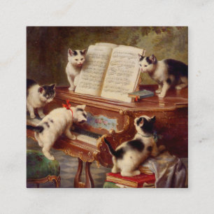 Tarjeta De Recepción Gatitos y piano