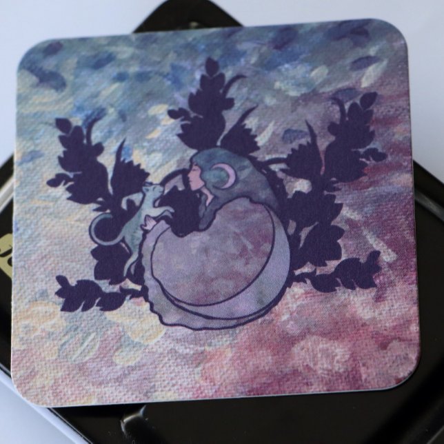 Tarjeta De Recepción Gato Bruja Diosa de la Luna Gato Wiccan Persona (Subido por el creador)