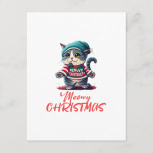 Tarjeta De Recepción Gato de Navidad