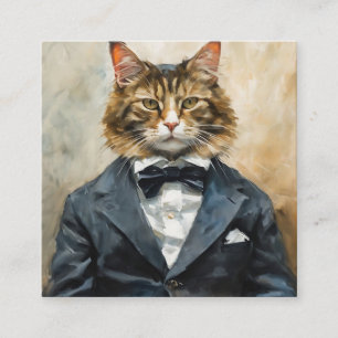 Tarjeta De Recepción Gato en un traje