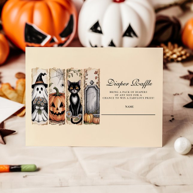 Tarjeta De Recepción Gato fantasma Libros góticos de Halloween para beb (Subido por el creador)