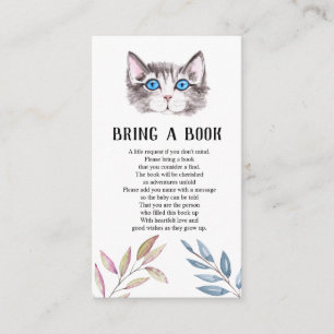 Tarjeta De Recepción Gato gatito gatito gatito Baby Shower trae un libr