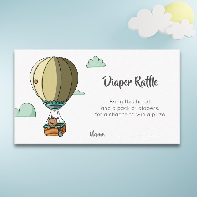 Tarjeta De Recepción Gato minimalista en globo aerostático (Subido por el creador)