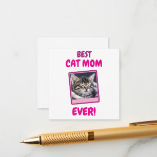 TARJETA DE RECEPCIÓN GATO PERSONALIZADO MAMÁ MADRE SIEMPRE MASCOTA AMOR