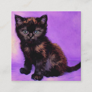 Tarjeta De Recepción Gato púrpura estilo Van Gogh