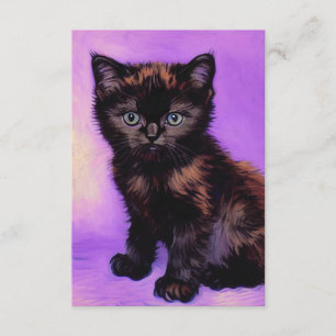 Tarjeta De Recepción Gato púrpura estilo Van Gogh
