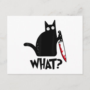 Tarjeta De Recepción Gato Qué_ Gracioso Gato Negro