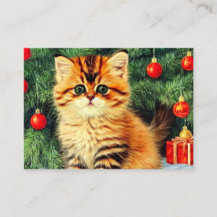 Tarjeta De Recepción Gato vintage de Navidad