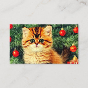 Tarjeta De Recepción Gato vintage de Navidad