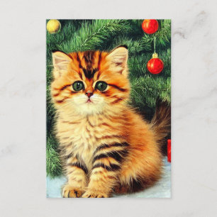 Tarjeta De Recepción Gato vintage de Navidad