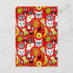 Tarjeta De Recepción Gato y huevo en rojo