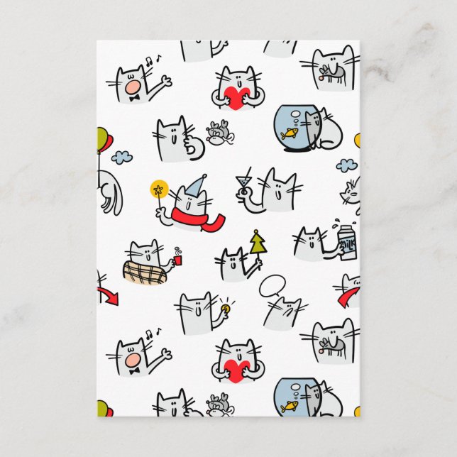 Tarjeta De Recepción Gatos divertidos, leche y magia. (Anverso)